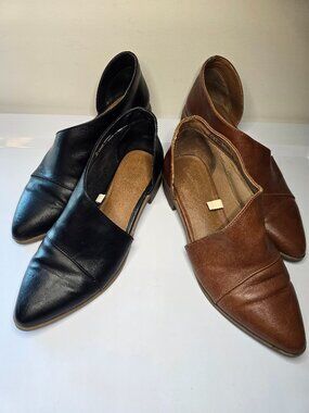 Universal Thread Wenda Cut Out Booties - Cognac and Black - Two Pairs